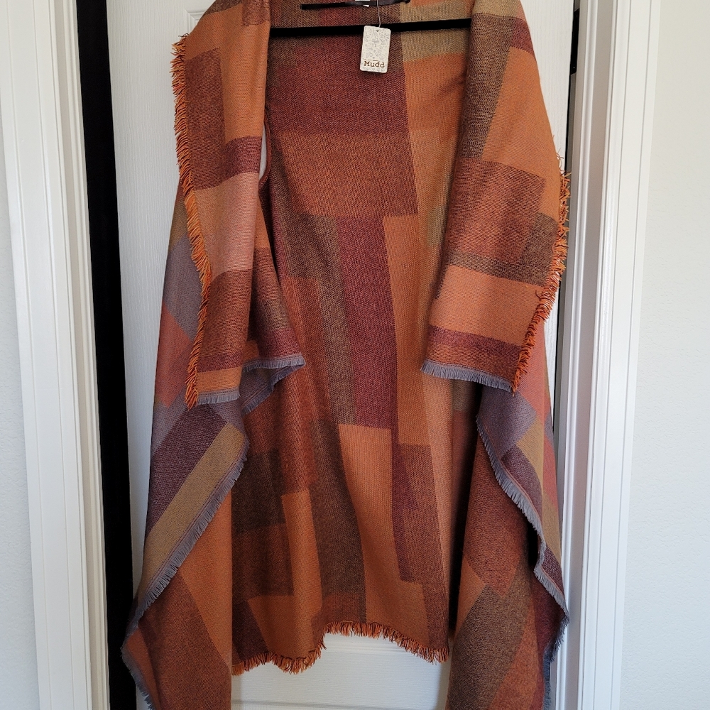 NWT MUDD Long Shawl Poncho